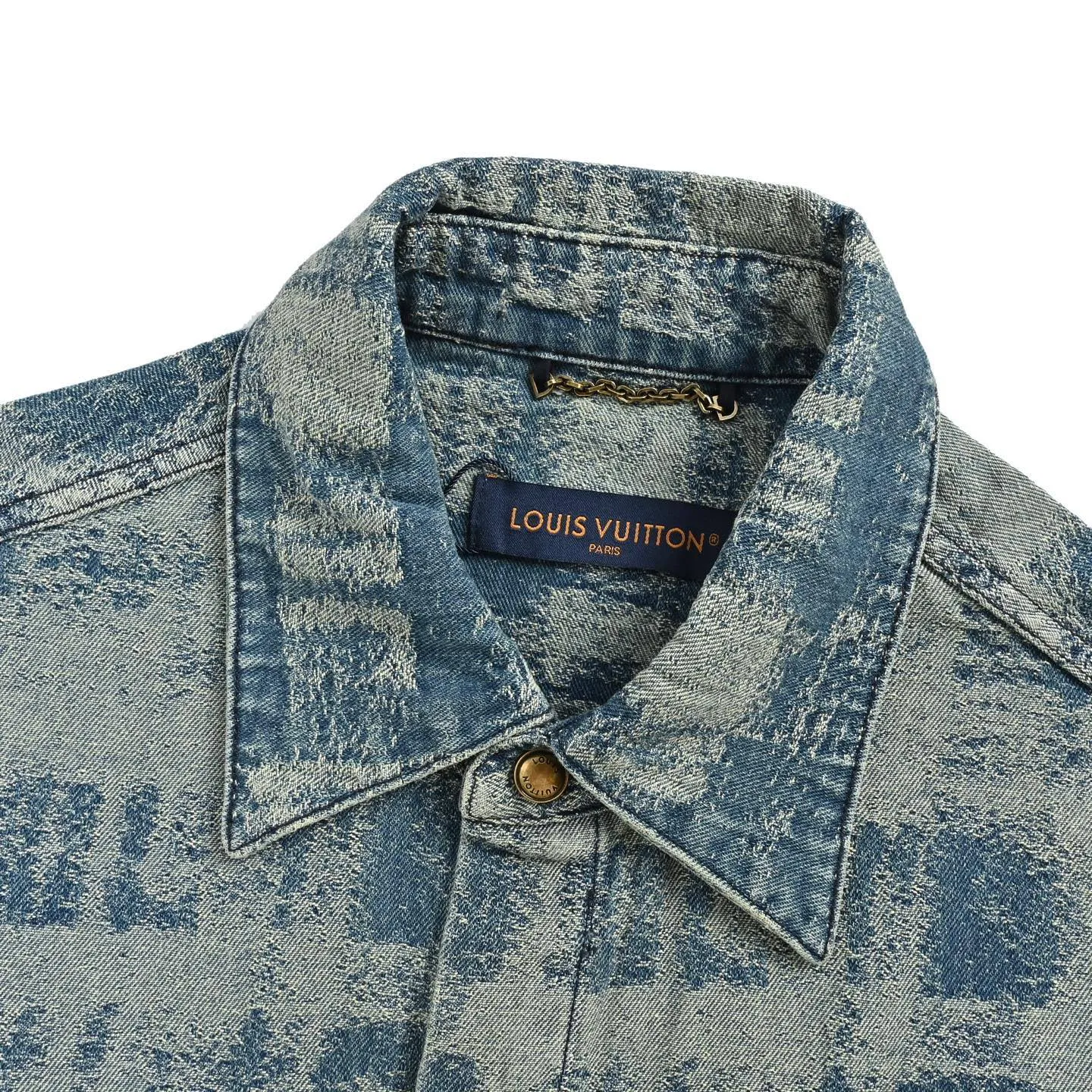 Louis Vuitton/Louis Vuitton presbyopic logo gradient denim short-sleeved shirt